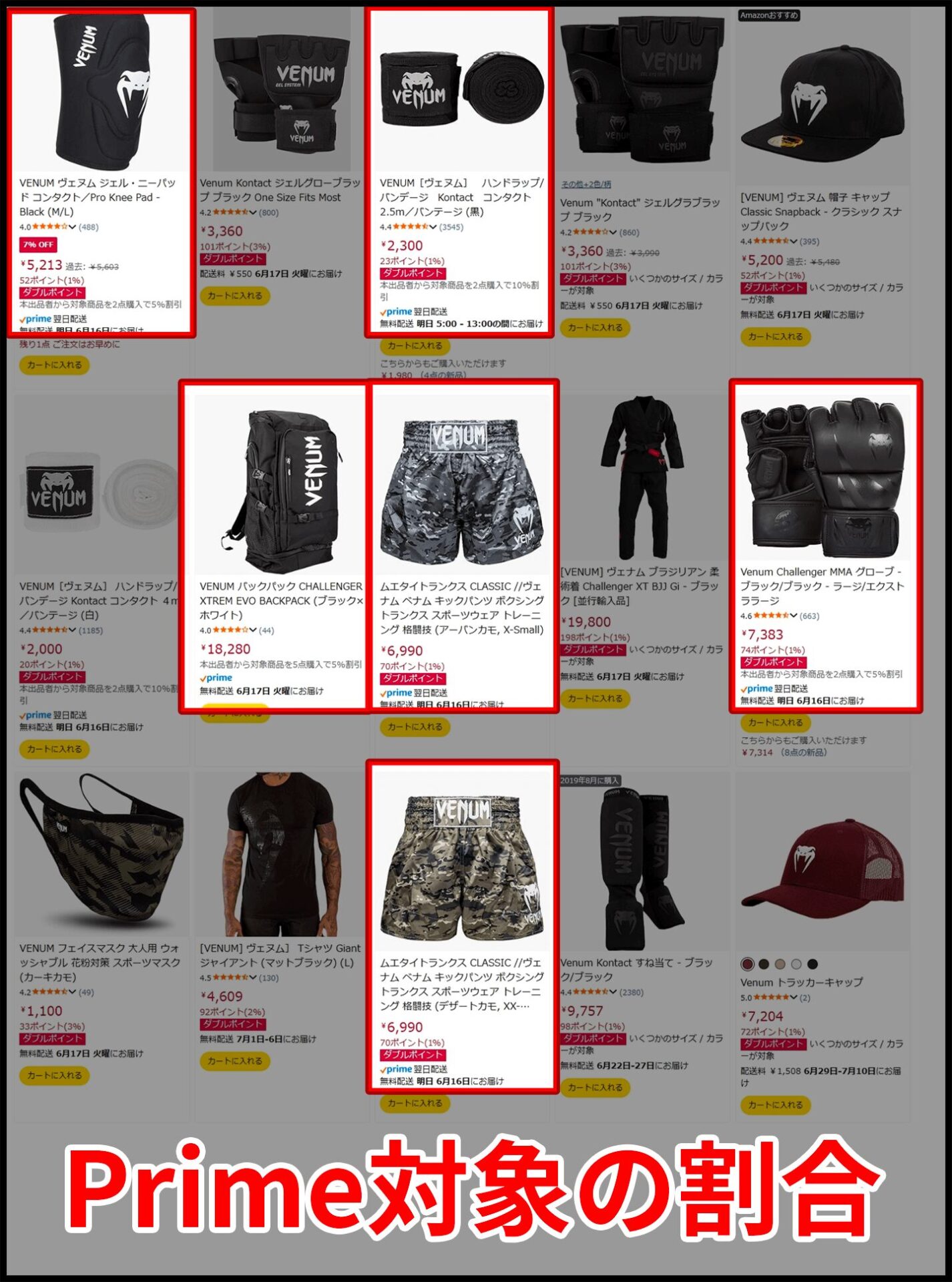 AmaczonでPrime対象商品は多くない